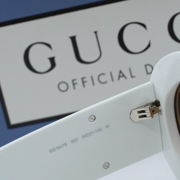 Final Price! Gucci GG1647S 003 White/Brown Sunglasses - Picture 7 of 11